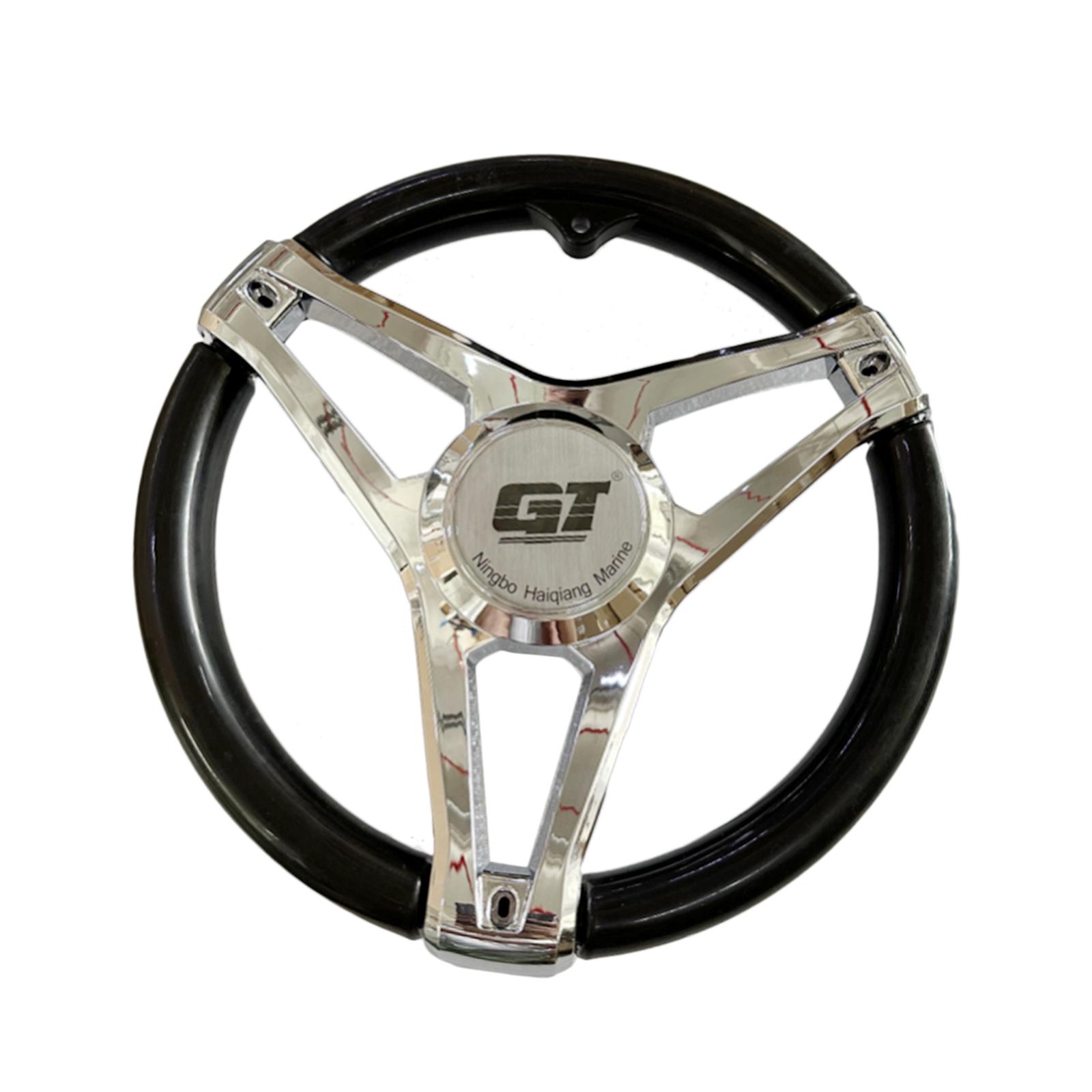 Fishing Boat Steering Wheel - Universal 350mm Marine Steering Wheel Black