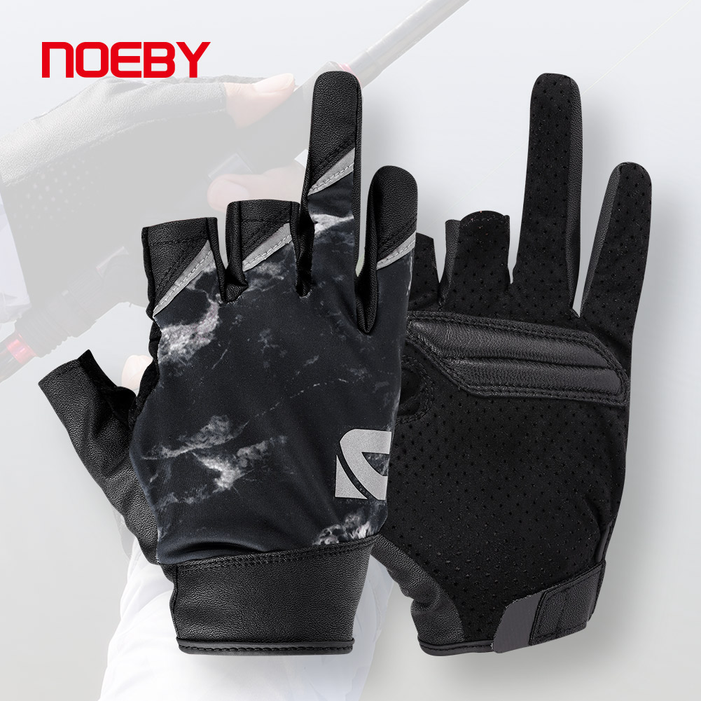 Fishing Boat Oar - Noeby Half Finger Fishing Gloves UPF50+