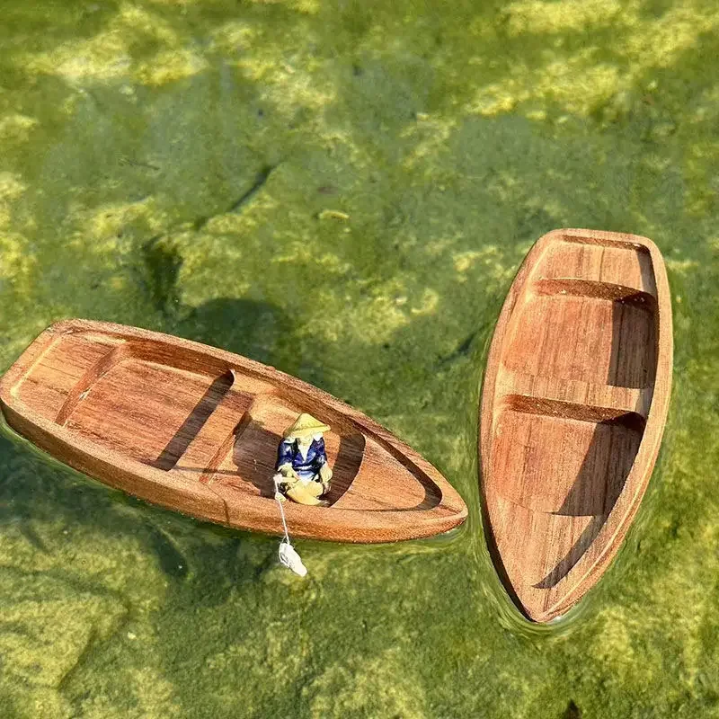 Handmade Wooden Boat Mini Floa - Fishing Boat Oar ulasan dan harga