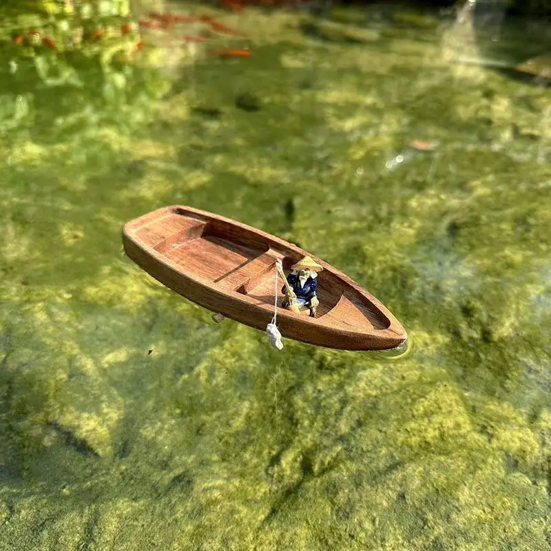 Handmade Wooden Boat Mini Floa - Fishing Boat Oar ulasan dan harga
